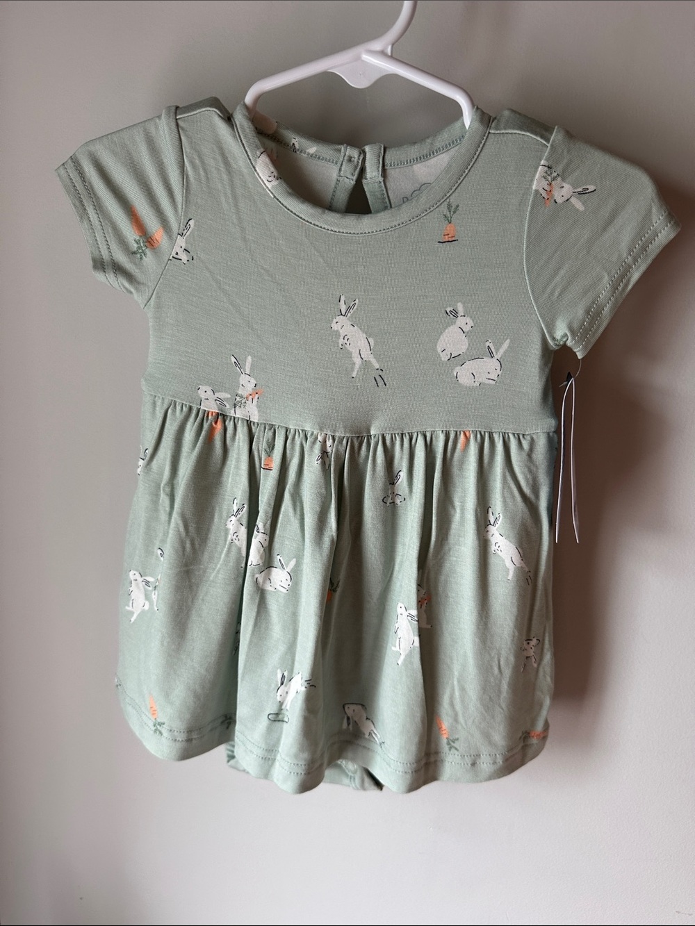 Carter’s PurelySoft Short-Sleeve Bodysuit Dress Baby Girl Green